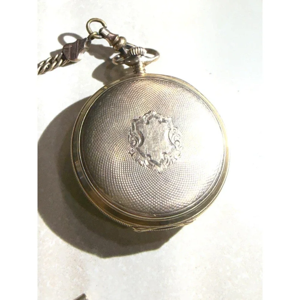 Antique ELGIN 14K Solid Gold 585 Fine 15 Jewels Pocket Watch Case Chain Fob‎